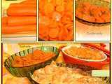 Trilogie de carottes ( Vichy, à la Dijonnaise, et une purée de carottes au cumin )