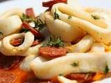 Anneaux de calamars au chorizo et à la fleur de thym