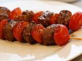 Brochettes de boeuf marinées