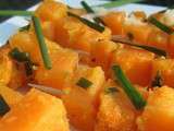Brochettes de patates douces au citron vert et ciboulette