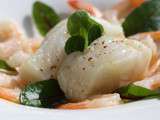 Cabillaud et crevettes cuits au four à basse température