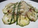 Carpaccio d'artichauts et loup de mer