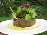 Caviar d’aubergine et jeunes pousses de salade