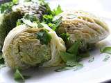 Chou vert farci de saumon