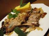 Cote de veau à la sauge et champignons crèmés