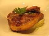Côtes d'agneau poêlées et crème d'ail persillée