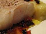 Dos de cabillaud, sauce vierge et écrasé de pomme de terre