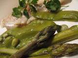 Filet d'églefin avec pois gourmand, fèves et asperges primeurs