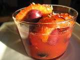 Fruits compotés d'oranges, cerises et abricots au Cointreau