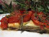 Gratin courgettes, aubergines tomates, huile d'olive et romarin