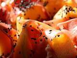 Melon et jambon de pays, sésame noir, balsamique pour clore l'été