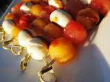 Mini- brochettes melon mozzarella citron vert et balsamique