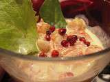 Verrines de crevettes et pamplemousse au poivre rose