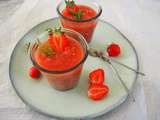 Gaspacho aux fraises, tomates et au fenouil
