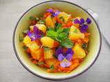 Salade de carottes à l’orange et aux pensées sauvages