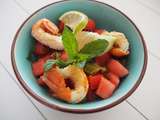 Salade fraîcheur à la pastèque et aux langoustines
