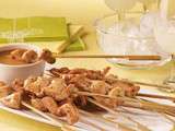 Brochettes de poulet, sauce satay