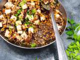 ► Poelée de quinoa sauté au tofu, légumes & 5 épices