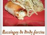 Escalopes de dinde farcies au fromage frais