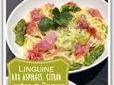 Linguine aux asperges, citron, parmesan & jambon de Bayonne