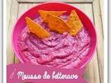 Mousse rose à la betterave ou houmous à la betterave