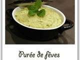 Purée de fèves à la menthe et parmesan