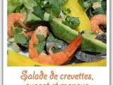 Salade de crevettes, avocat et mangue au gingembre