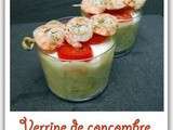 Verrine de concombre et crevettes au paprika