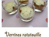 Verrine ratatouille crème de roquefort
