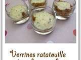 Verrine ratatouille crème de roquefort