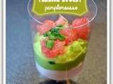 Verrines tarama-avocat-pamplemousse