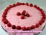 Gâteau nuage amande et framboise pour octobre rose