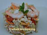Salade de croset sarrasin, crevettes et surimi