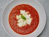 Soupe tomates cerises rôties mozzarella
