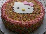 De retour avec le gâteau d'anniversaire fillette 4ans*Hello Kitty