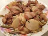 Chinoise : Sauté de tubercules de sagittaires au porc (慈菇片炒肉)