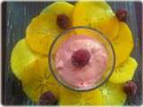 Automne ensoleillé 3 : Carpaccio de Kaki pomme et glace framboise minute