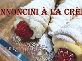 Cannoncini - Cônes feuilletés à la crème pâtissière avec des framboises