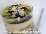 Pannacotta   allege   a la vanille kiwi & chocolat