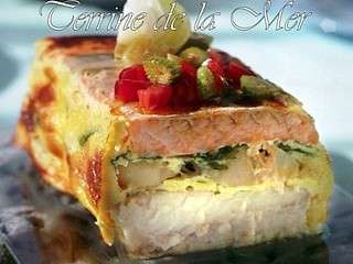 Terrine de la mer recette facile - Noix de Saint Jacques, Truite saumonée, Loup