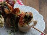 Brochettes de poulet aux girolles & chorizo
