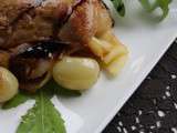 Foie gras poêlé & pomme-raisins à la cassonade