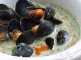 Moules sauce curry vert & persil tubéreux