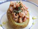 Pommes de terre farcies aux crevettes sautées - Four Neff