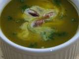 Potage de potimarron vert & graines grillées