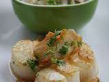 Saint-Jacques, risotto & chips de topinambours