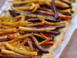 Tarte crème de persil & carottes de couleur