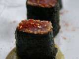 Thon mi-cuit façon sushi nori & purée safranée de céleri