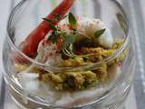 Verrine de king crabe, avocats & mayonnaise au balsamique