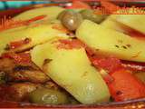 Tajine de Poulet-Pommes de Terre et Olives طاجين الدجاج البطاطة والزيتون